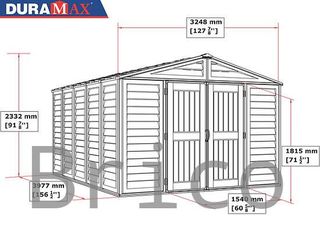 Caseta PVC Woodbridge Plus 405x324x233 cm - Duramax