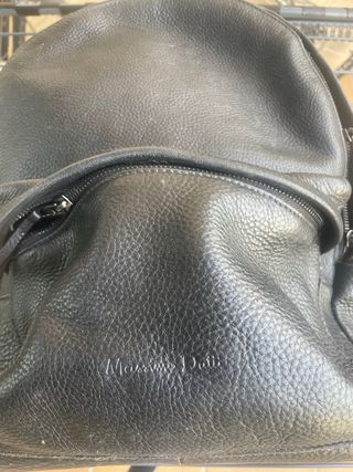 Mochila cuero Massimo Dutti negra