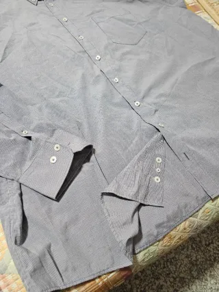 Camisa Hombre Talla 5XL Azul y Blanco