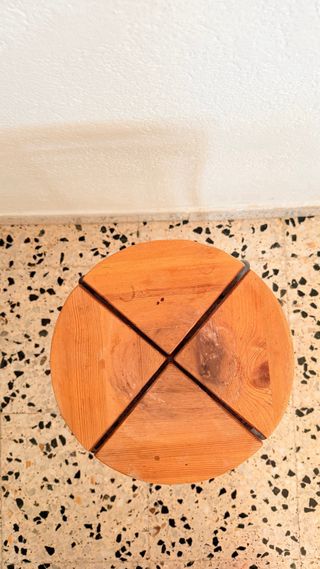 Taburete madera y hierro