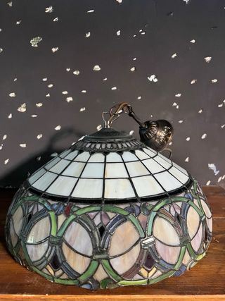 2 Lampade Tiffany in Vetro Multicolore