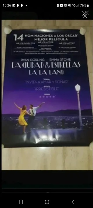 Póster La La Land - Nominaciones Oscar