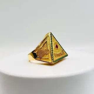 Anillo Sello Pirámide Iluminati