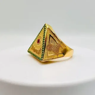 Anillo Sello Pirámide Iluminati