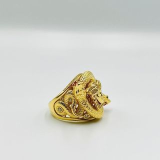 SELLO MEDUSA SERPIENTES CON CIRCONITAS, Oro 18k.