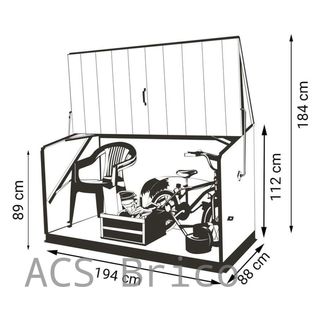 Baúl Arcón Metálico Antracita - 196x89x113 cm - Trimetals