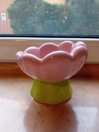 Ciotola cane gatto fiore rosau