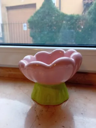 Ciotola cane gatto fiore rosau