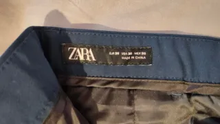 Camisa Zara Blanca y Pantalón Traje Azul