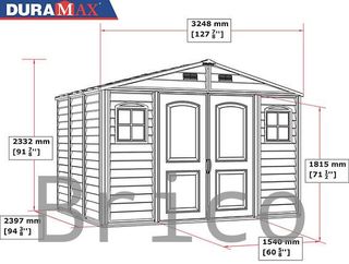 Caseta PVC Woodside 239x324x233 cm - Duramax