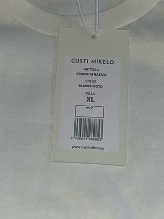 Camiseta CUSTI MIKELO Blanca Talla XL