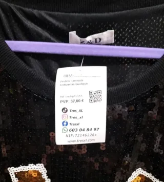 Vestido lentejuelas negro y dorado