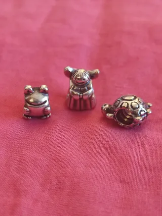 Rana + Ángel + Tortuga Pandora ORIGINALES  plata