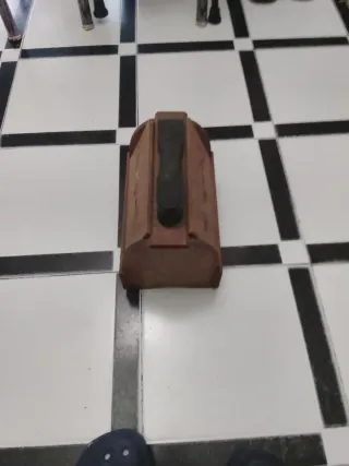 Caja limpiabotas antigua madera