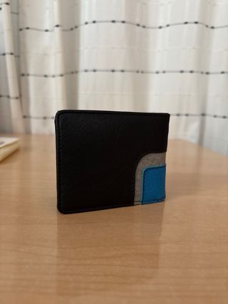 Cartera hombre negra y azul