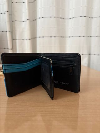 Cartera hombre negra y azul