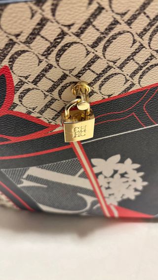 Bolso Tote CH Beige y Rojo