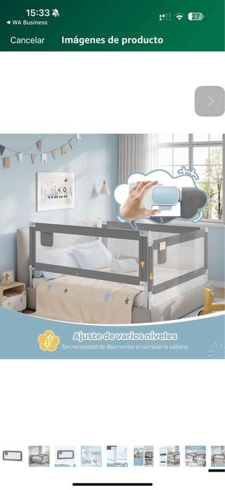 Barrera seguridad infantil para cama