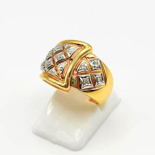 Anillo Oro 18K, Diamantes, 10.22gr, T-11