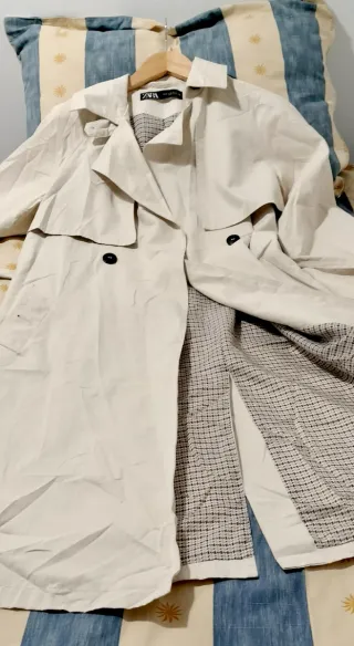 Gabardina MIDI blanca mujer