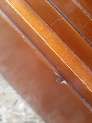 Mueble TV madera de cerezo maciza  y cristal