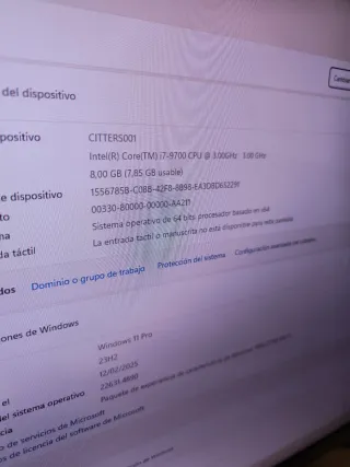 PC Intel i7 9700 16GB 500GB SSD