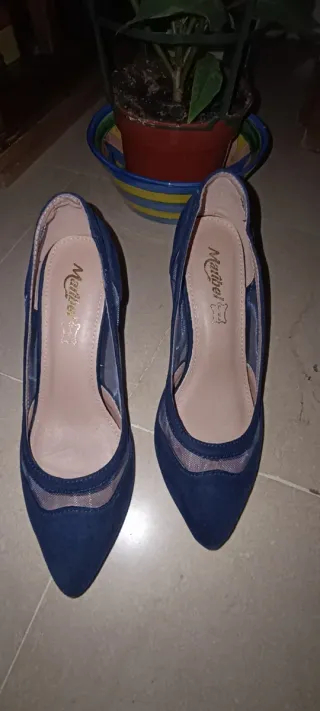 Zapatos de tacón azul Maribel