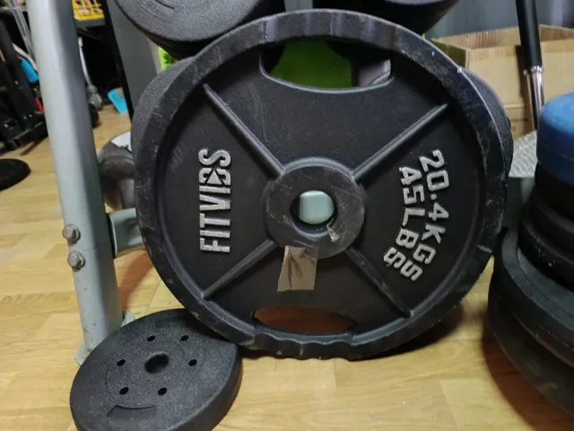 Pareja de discos 45 lbs 20,4kg FITVIBES olímpicos