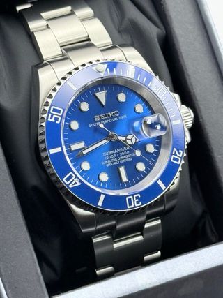 Seiko Mod Submariner Azul