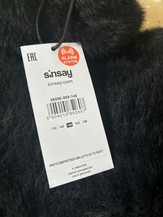 Jersey niña Sinsay peluche negro 10-11 años