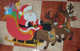 Decoración Navidad: Papá Noel y Renos