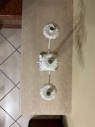 Candelabro bianco verniciato 3 bracci