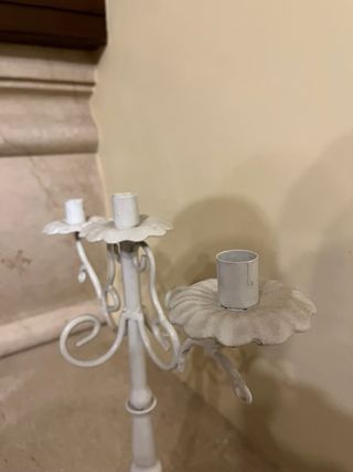 Candelabro bianco verniciato 3 bracci