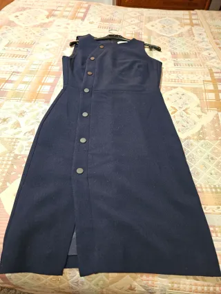 Vestido azul marino sin mangas mujer