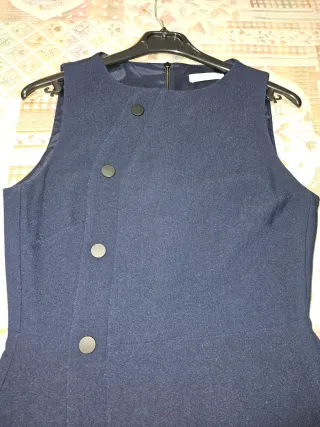 Vestido azul marino sin mangas mujer