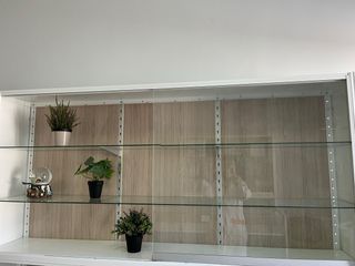 Estantería de hierro con cristal