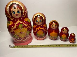 Matrioska bambola legno 18 cm 5 pezzi