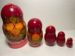 Matrioska bambola legno 18 cm 5 pezzi