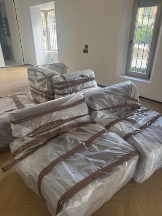 Sofá esquinero Micadoni 6 plazas beige