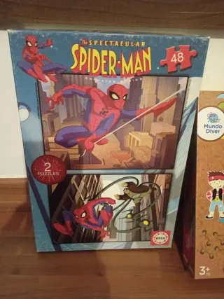 Lote 4 juegos: puzzle Spider, Endevina, Zoo  y cre