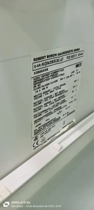 Nevera Combi Bosch No Frost A++