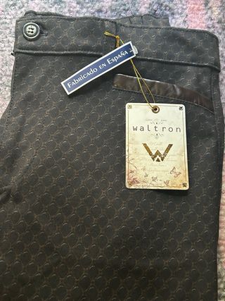 Pantalón Waltron Talla 40 Negro Estampado