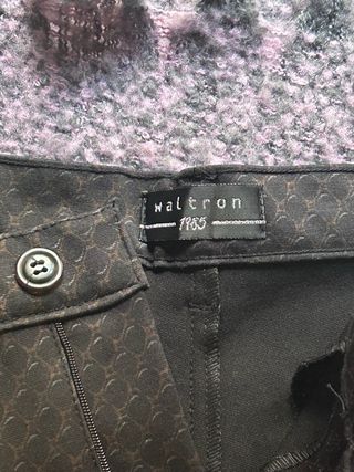 Pantalón Waltron Talla 40 Negro Estampado