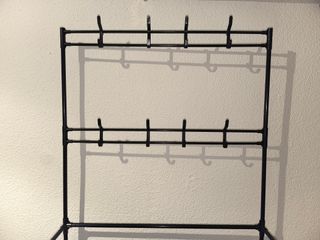 Scaffale scarpiera con appendiabiti - 5 livelli, nero