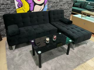 Sofá Cama Chaise Longue Negro