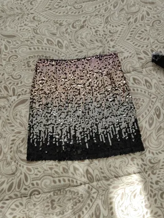 Falda corta lentejuelas degradado