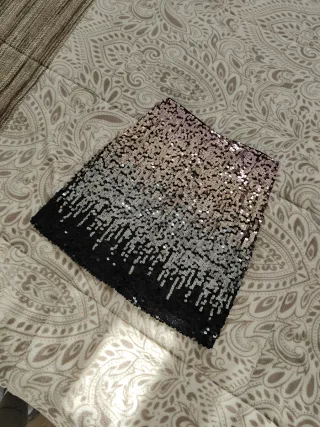 Falda corta lentejuelas degradado