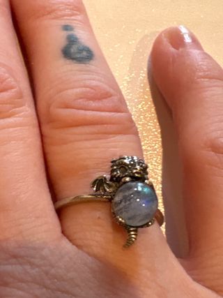 Anillo Dragón con Piedra Azul y Plata