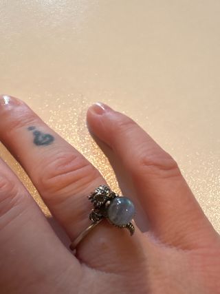 Anillo Dragón con Piedra Azul y Plata