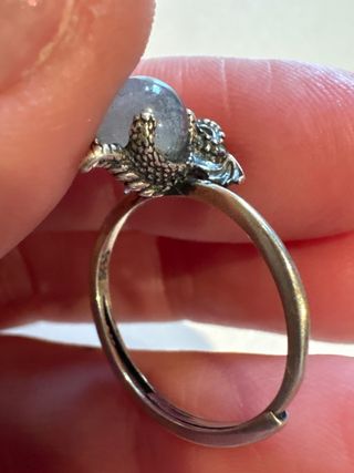 Anillo Dragón con Piedra Azul y Plata